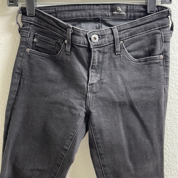 S) AG Adriano Goldschmied Super Stretch Split side Slim Ankle Skinny Jeans Black - Picture 3 of 12